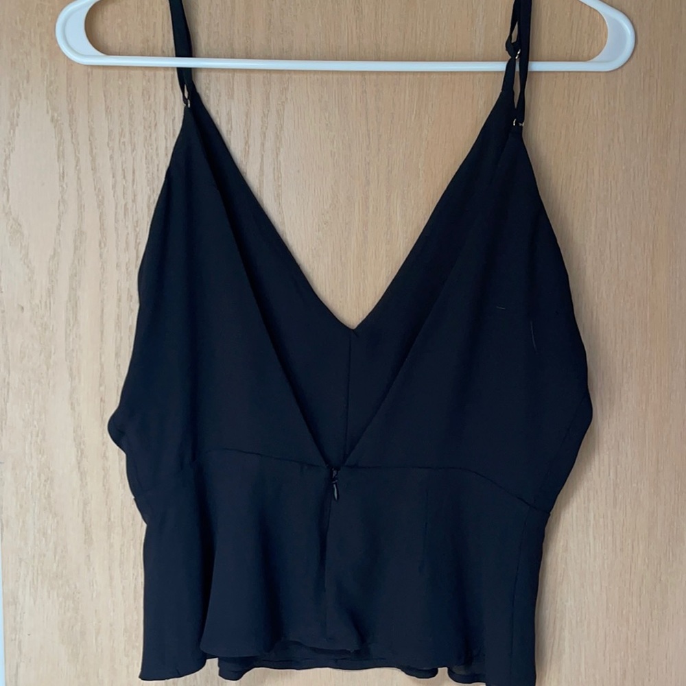 Deep V peplum top